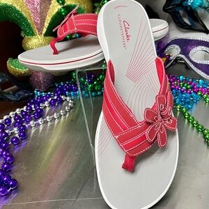 Clarks Women's Vibrant Red Sandals